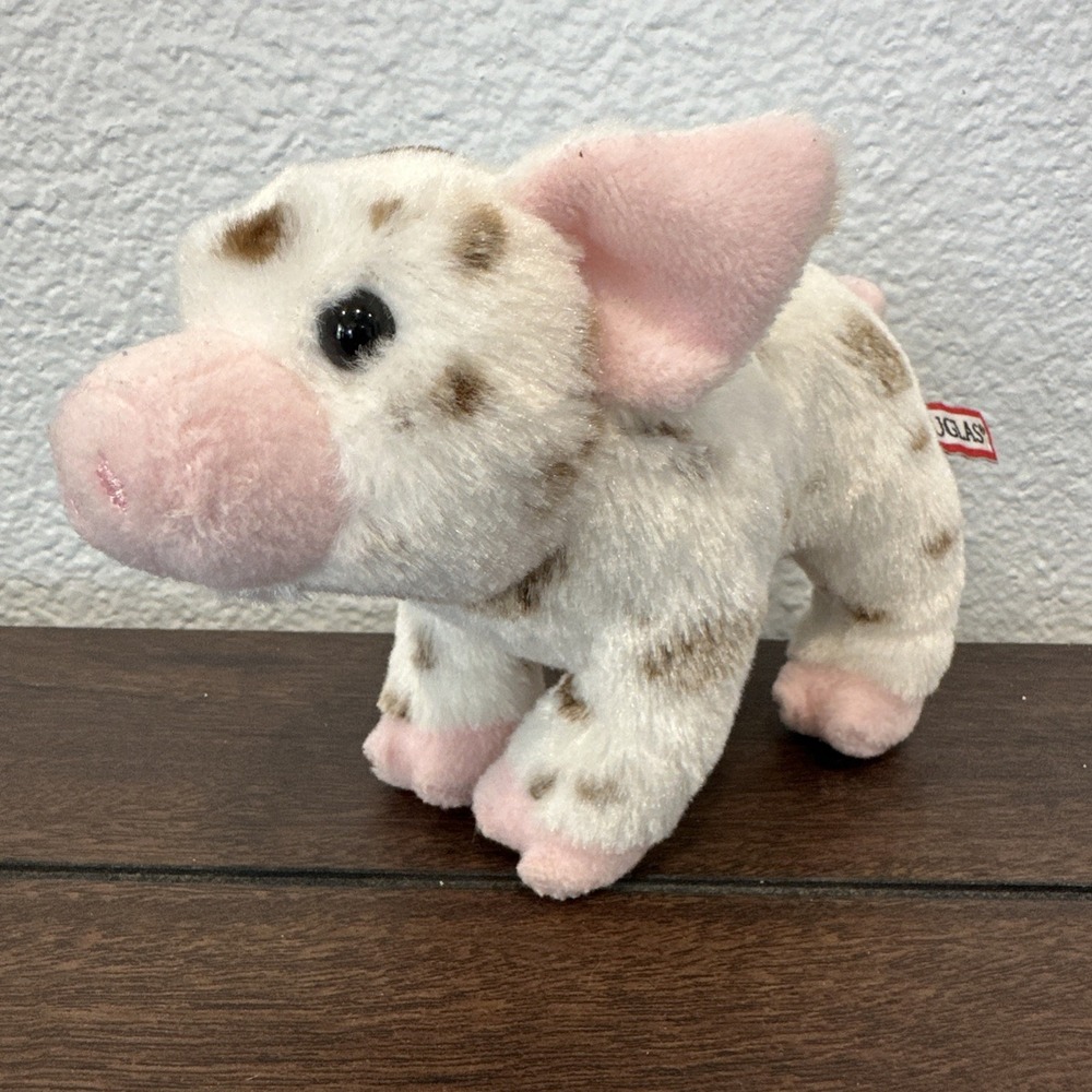 Douglas Yogi Spotted Pig Plush Mud Pie White Brown Spots Stuffed Animal Toy